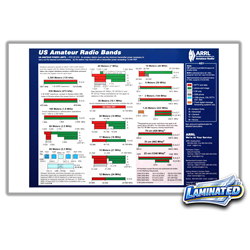 US Bands Chart and WAS Map 11 x 17 (Laminated)